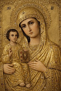 Orthodox icon of the Dexiokratousa, 18-19th century.